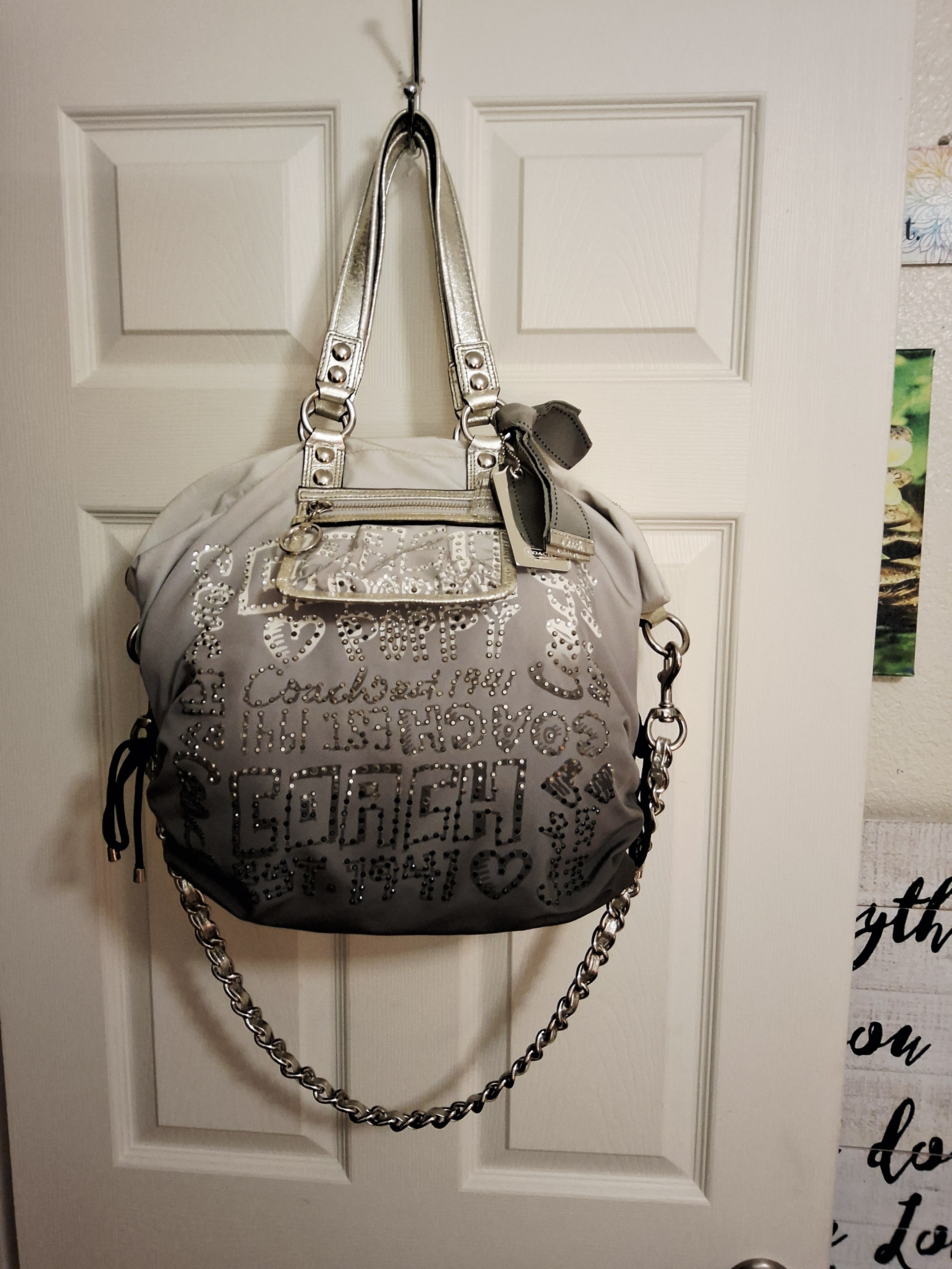 Coach Poppy Ombre Storypatch Rhinestone Xl Tote